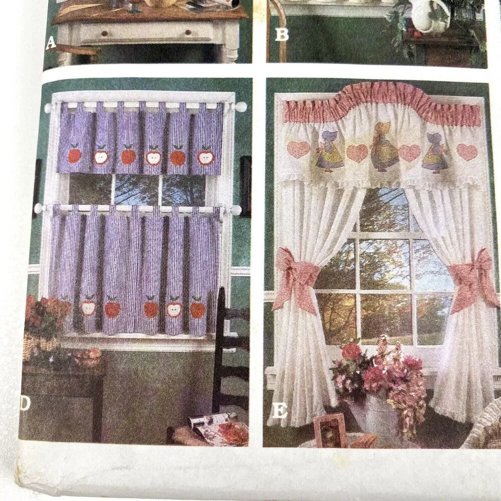 Simplicity 8924 Jiffy Valance Swag Cafe Curtains Curtain Panels 6 Pack Uncut FF